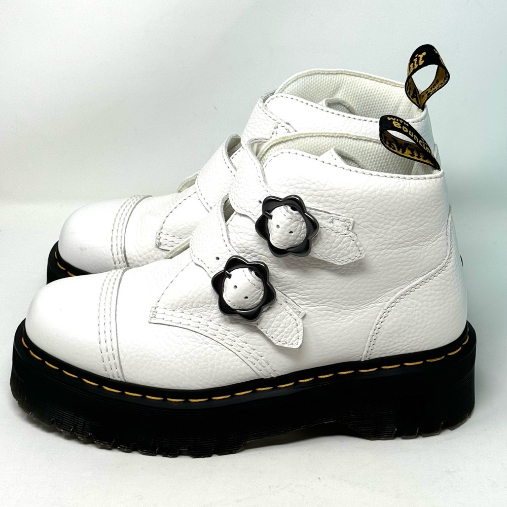 Dr. Martens Devon Flower white Buckle Boots. - Picture 12 of 13